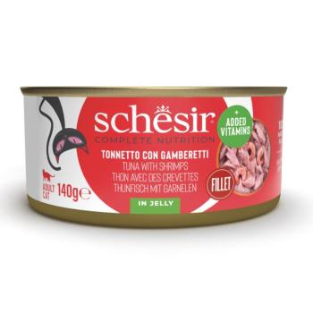 6x140g Schesir Complete Nutrition Filet tonhal & garnéla aszpikban nedves macskatáp kép