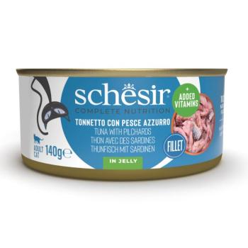 6x140g Schesir Complete Nutrition Filet tonhal & szardínia aszpikban nedves macskatáp kép