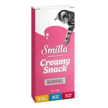 6x14g Smilla Adult Hairball Creamy Snack étrend-kiegészítő macskának