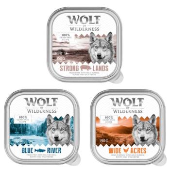 6x150g Wolf of Wilderness Adult Mix: 2 x csirke, 2 x hal, 2 x sertés tálcás nedves kutyatáp kép