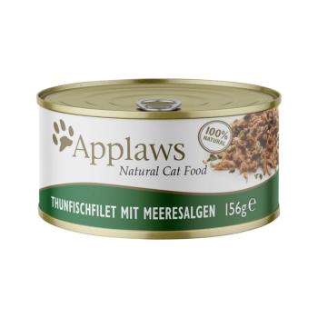 6x156g Applaws tonhal & tengeri alga hallében nedves macskatáp kép