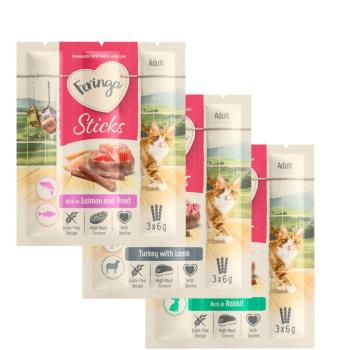 6x18g Feringa Sticks gazdaságos csomag macskasnack - 3-as vegyes csomag (lazac, pulyka, nyúl) kép