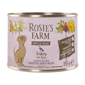 6x195g Rosie's Farm Single Meat Adult pulyka & rizs nedves kutyatáp kép