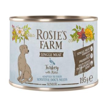6x195g Rosie's Farm Single Meat Senior pulyka & rizs nedves kutyatáp kép