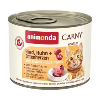 6x200g animonda Carny Adult marha, csirke & kacsaszív nedves macskatáp kép