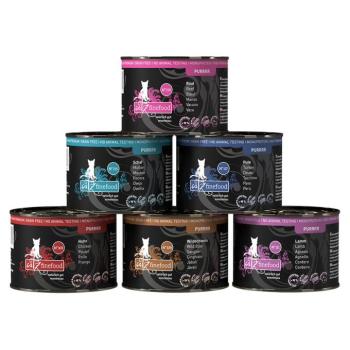 6x200g catz finefood Pure konzerv nedves macskatáp vegyes csomagban
