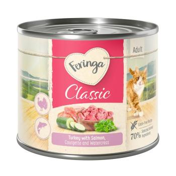 6x200g Feringa Classic Meat Lazac, pulyka, cukkini & vízitorma nedves macskatáp kép