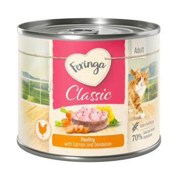 6x200g Feringa Classic Meat Szárnyas, sárgarépa & pitypang nedves macskatáp kép