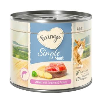 6x200g Feringa Single Meat Menü Lazac, burgonya & petrezselyem nedves macskatáp kép