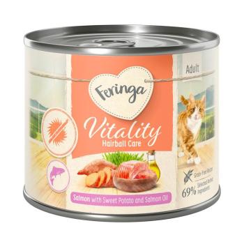 6x200g Feringa Vitality Hairball Care lazac nedves macskatáp kép