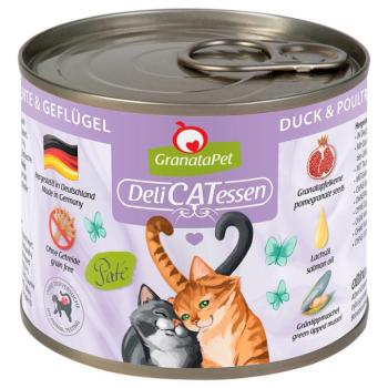 6x200g GranataPet DeliCatessen Kacsa & szárnyas nedves macskatáp kép