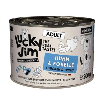 6x200g Lucky Jim MINI Adult csirke & pisztráng nedves kutyatáp kép