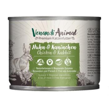 6x200 g Csirke & nyúl Mix csomag Venandi Animal Nedves macskaeledel kép