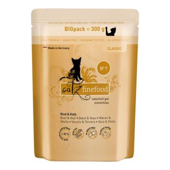6x300g catz finefood Marha & borjú tasakos nedves macskatáp kép