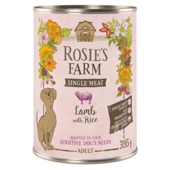 6x395g Rosie's Farm Single Meat Adult bárány & rizs nedves kutyatáp kép
