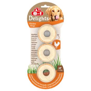 6x3db 8in1 Delights csirke rágógyűrű, snack kutyáknak kép
