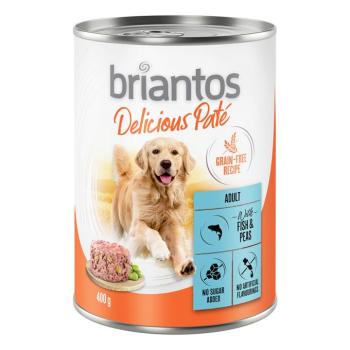 6x400g Briantos Delicious Paté Hal & borsó nedves kutyatáp kép
