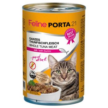 6x400g Feline Porta 21 tonhal & surimi gabonamentes nedves macskatáp kép