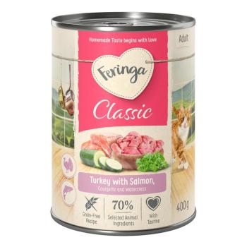 6x400g Feringa Classic Meat Menü Lazac & pulyka nedves macskatáp kép