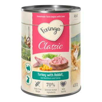 6x400g Feringa Classic Meat Menü Nyúl & pulyka nedves macskatáp kép