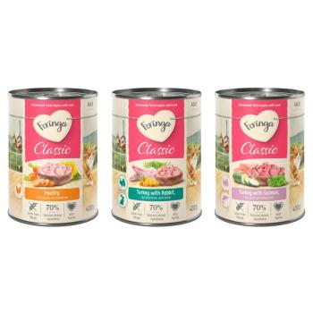 6x400g Feringa Classic Meat nedves macskatáp próbacsomagban - Mix csomag 1: nyúl & pulyka, szárnyas, lazac & pulyka kép