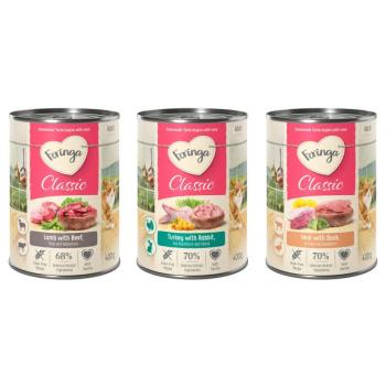 6x400g Feringa Classic Meat nedves macskatáp próbacsomagban - Mix csomag 2: nyúl & pulyka, kacsa & borjú, bárány & marha kép