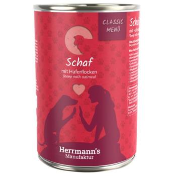 6x400g Hermann's Classic Menü birka & bio zabpehely nedves kutyatáp kép