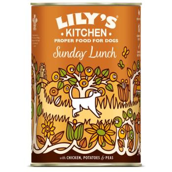 6x400g Lily's Kitchen Dinner nedves kutyatáp - Csirke burgonyával & borsóval