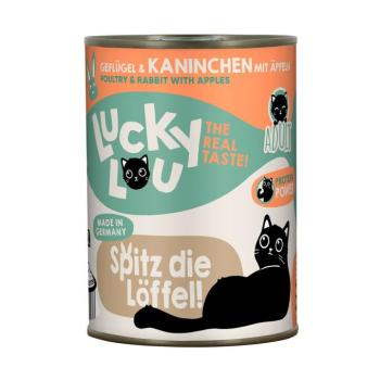 6x400g Lucky Lou Adult Szárnyas & nyúl nedves macskatáp kép