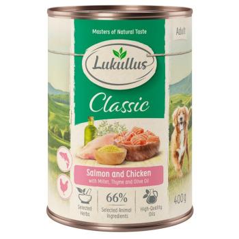 6x400g Lukullus Naturkost Adult Lazac & csirke nedves kutyatáp kép