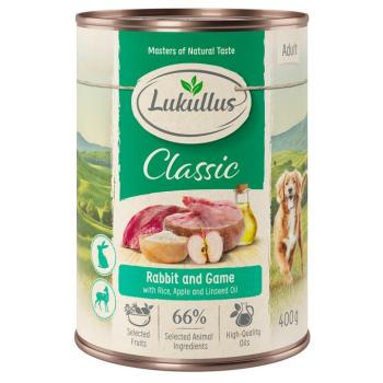 6x400g Lukullus Naturkost Adult Nyúl & vad nedves kutyatáp kép