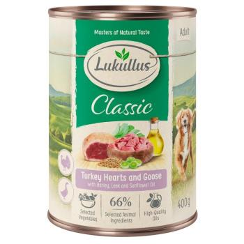 6x400g Lukullus Naturkost Adult Pulykaszív & liba nedves kutyatáp kép