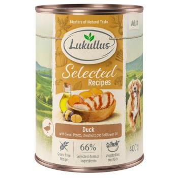6x400g Lukullus Naturkost Selected Recipes: finom kacsaszív nedves kutyatáp kép