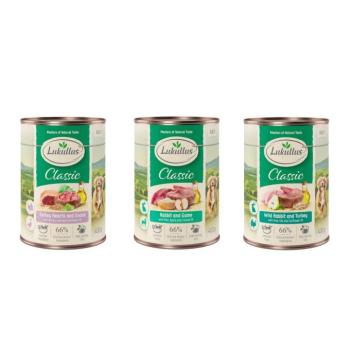 6x400g Lukullus nedves kutyatáp vegyes próbacsomag (3 változattal)