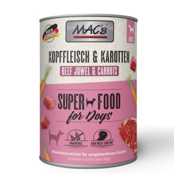6x400g MAC's Adult Fejhús & sárgarépa nedves kutyaeledel kép