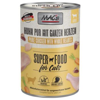 6x400g MAC´s Cat Csirke PUR & egész szárnyasszív nedves macskatáp kép