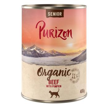 6x400g Purizon Organic nedves macskatáp - Új: Senior marha & sütőtök