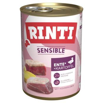 6x400g RINTI Sensible Kacsa, csirkemáj & burgonya nedves kutyaeledel kép