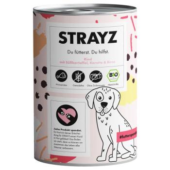 6x400g STRAYZ BIO bio marha, bio édesburgonya & bio körte nedves kutyatáp kép