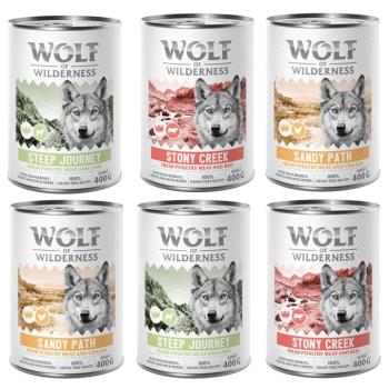 6x400g Wolf of Wilderness Adult "Expedition" - Sok friss szárnyassal nedves kutyatáp - Vegyes csomag kép