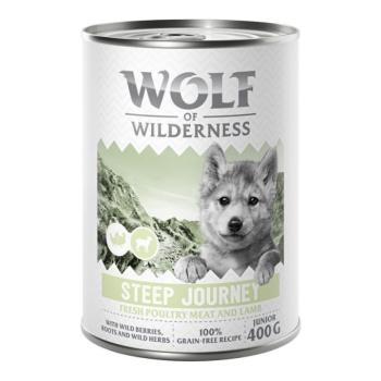 6x400g Wolf of Wilderness Junior “Expedition” nedves kutyatáp - Steep Journey - Szárnyas báránnyal kép