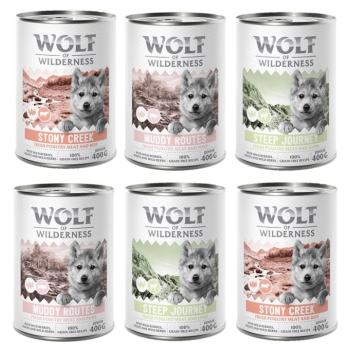 6x400g Wolf of Wilderness Junior “Expedition” nedves kutyatáp vegyesen kép