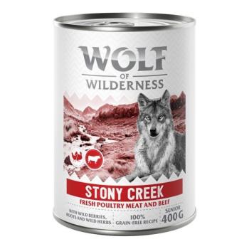 6x400g Wolf of Wilderness Senior "Expedition" - Sok szárnyassal nedves kutyatáp - Stony Creek - Szárnyas marhával kép