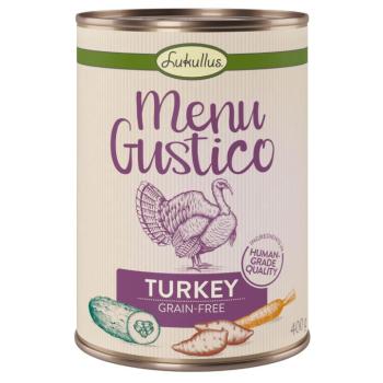 6x400gLukullus "Menu Gustico" - Pulyka, édesburgonya, cukkini & sárgarépa nedves konzerv kutyatáp kép