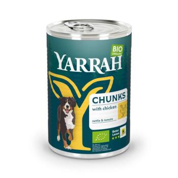 6x405g Yarrah Bio falatok bio csirke, bio csalán & bio paradicsom nedves kutyatáp kép