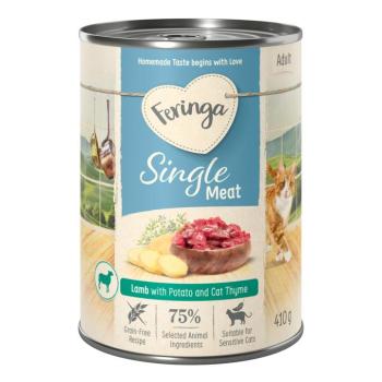 6x410g Feringa Single Meat Menü Bárány, burgonya & macskagamandor nedves macskatáp kép