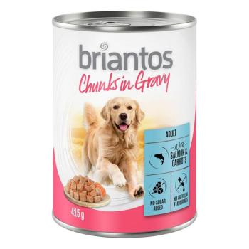 6x415g Briantos Lazac & sárgarépa falatkák szószban nedves kutyatáp kép
