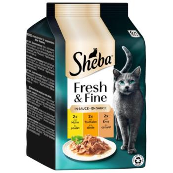 6x50g Sheba Fresh & Fine csirke, pulyka & kacsa szószban nedves macskatáp kép