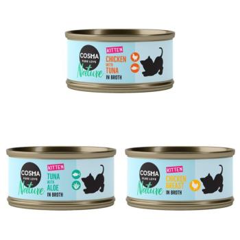 6x70g Cosma Nature Kitten nedves macskatáp vegyes próbacsomagban kép