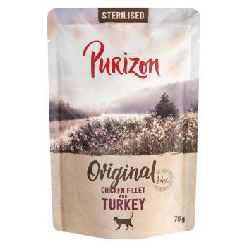 6x70g Purizon Adult Sterilised - gabonamentes nedves macskatáp - Csirkefilé pulykával kép